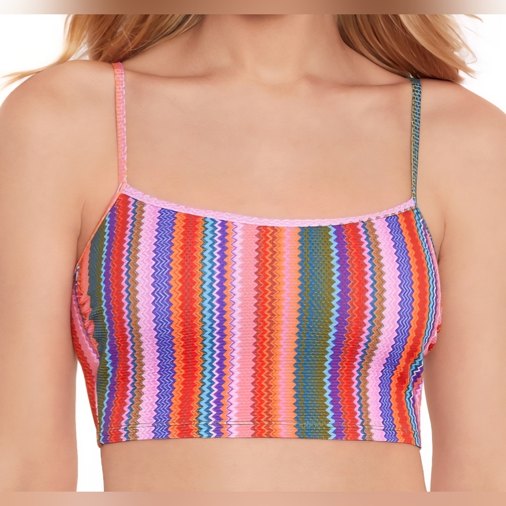 Salt + Cove Juniors' Ziggy Pop Longline Bikini Top, Multi, XS & S